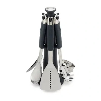 Joseph Joseph Elevate Steel Carousel - Stainless Steel 6-pc. Kitchen Utensil Set In Silver