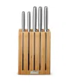 Joseph Joseph Elevate Steel Knives Bamboo 5-piece Knife Block Set In Beige