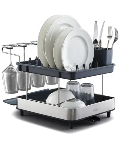 Joseph Joseph Excel Two-tier Dish Rack In Gray