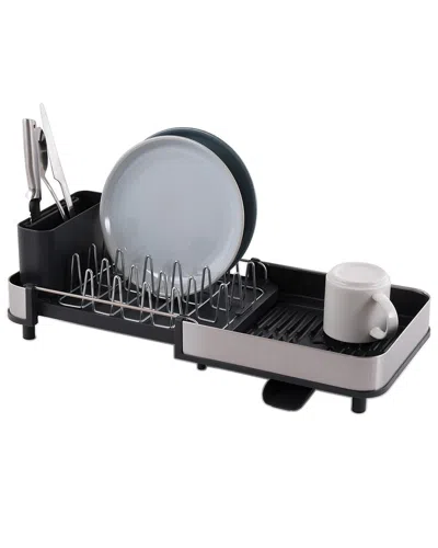 Joseph Joseph Extend Slim Steel Compact Expandable Dish Rack In Black