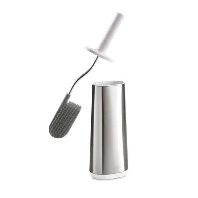 Joseph Joseph Flex Steel Anti-drip Toilet Brush With Stainless Steel Holder In Gray