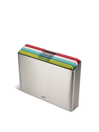 Joseph Joseph Folio Icon Steel 4-piece Chopping Board Set With Stainless-steel Storage Case In Gray