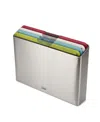 Joseph Joseph Folio Icon Steel 4-piece Chopping Board Set With Stainless-steel Storage Case In Gray