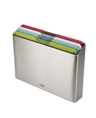 JOSEPH JOSEPH FOLIO ICON STEEL 4-PIECE CHOPPING BOARD SET WITH STAINLESS-STEEL STORAGE CASE