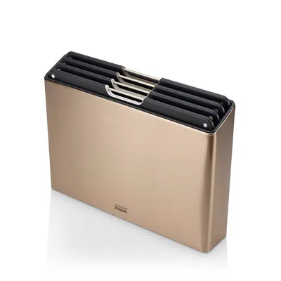 Joseph Joseph Folio Steel Chopping Boards, 4-piece Set In Rose Gold
