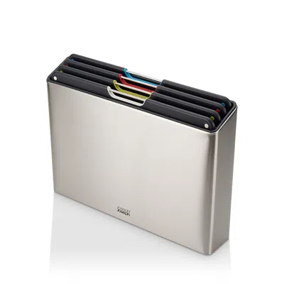 Joseph Joseph Folio Steel Chopping Boards, 4-piece Set In Silver