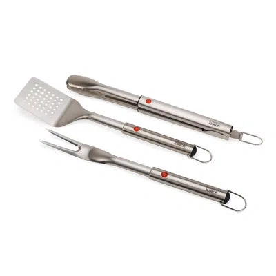 Joseph Joseph Grillout 3-piece Bbq Turner, Tongs & Fork Set In Stainless Steel