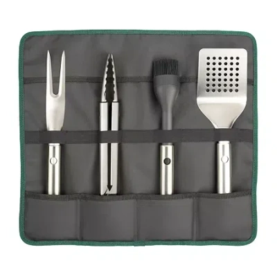 Joseph Joseph Grillout Bbq 5-pc. Kitchen Utensil Set With Storage Case In Silver