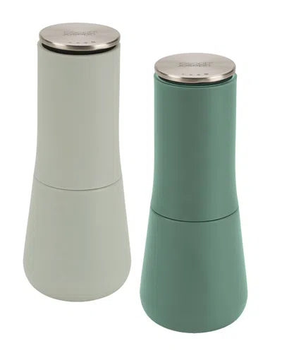 Joseph Joseph Milltop Non-spill Salt & Pepper Mill Set In Green