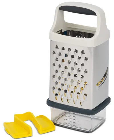 Joseph Joseph Multi-grip Box Grater With Precision Food Grip And Base In White