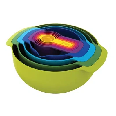 Joseph Joseph Nest 9-piece Nesting Mixing Bowl And Measuring Cup Set In Multicolor