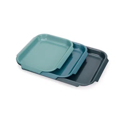 Joseph Joseph Nest Bake 3-piece Non-stick Baking Sheet Set With Easy Pull Handles In Blue
