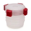 Joseph Joseph Nest Lock 8-pc. Round Food Storage Set In Red