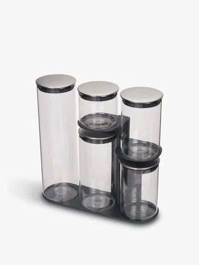 Joseph Joseph Podium Steel 5-piece Glass Storage Jar Set With Stand
