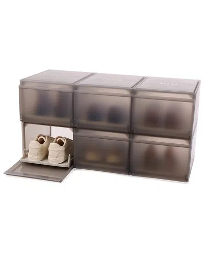 Joseph Joseph Set Of 6 Shoecase Premium Shoe Storage Boxes In Brown