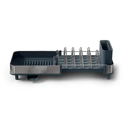 Joseph Joseph Slim Steel Compact Expandable Dish Rack In Gray