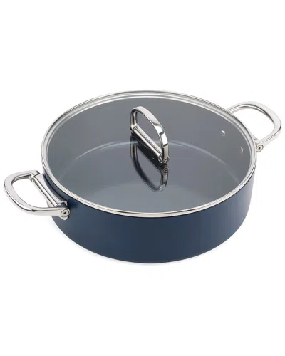 JOSEPH JOSEPH JOSEPH JOSEPH SPACE CERAMIC NON-STICK 5QT SHALLOW CASSEROLE WITH FOLDING  HANDLES & LID