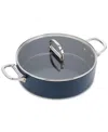 Joseph Joseph Space Ceramic Nonstick 5-qt. Shallow Casserole In Dark Blue