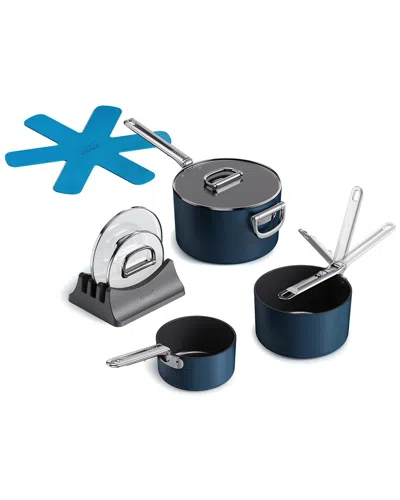 Joseph Joseph Space Ceramic Non-stick 7pc Saucepan Set With Folding Handles