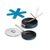 Joseph Joseph Space Saving 3-piece Essential Cookware Set With Folding Handles In Dark Blue