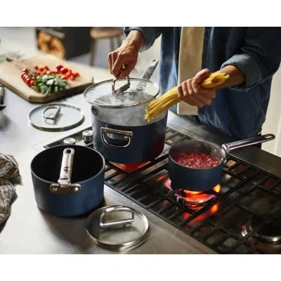 Joseph Joseph Space Stack 6-piece Non-stick Ceramic Saucepan Set With Stacking Lid Storage In Blue