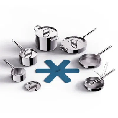 Joseph Joseph Space Steel 10-piece Stainless Steel Cookware Set With Folding Handles