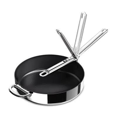 JOSEPH JOSEPH SPACE STEEL 11 CERAMIC NONSTICK FRYING PAN WITH FOLDING HANDLE