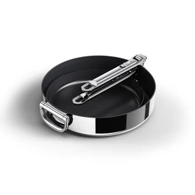 Joseph Joseph Space Steel 2-piece Ceramic Non-stick Fry Pan Set With Folding Handles In Stainless Steel