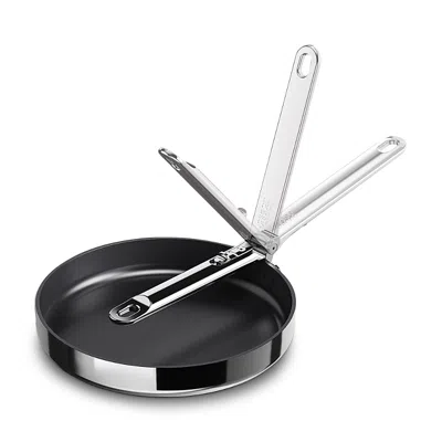 JOSEPH JOSEPH SPACE STEEL 9.5 CERAMIC NONSTICK FRYING PAN WITH FOLDING HANDLE