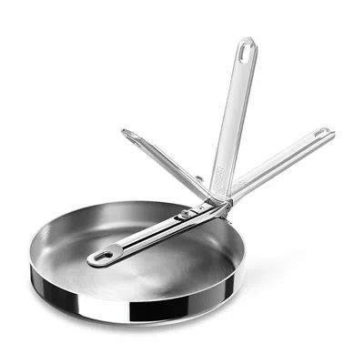 JOSEPH JOSEPH SPACE STEEL 9.5 STAINLESS STEEL FRYING PAN WITH FOLDING HANDLE