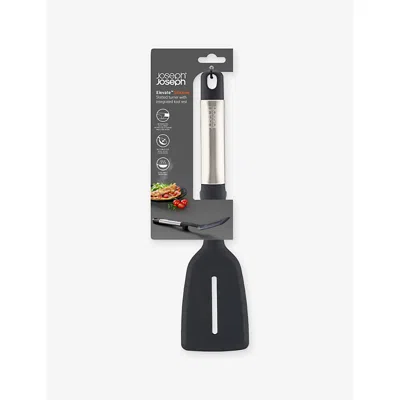 Joseph Joseph Stainless Steel Elevate™ Stainless-steel Silicone Slotted Turner In Black
