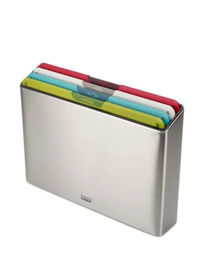 Joseph Joseph Stainless-steel Index Chopping Boards (set Of Four) In Silver