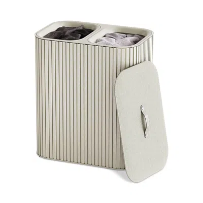Joseph Joseph Tota Luxe 90-liter Bamboo Laundry Separation Basket In White