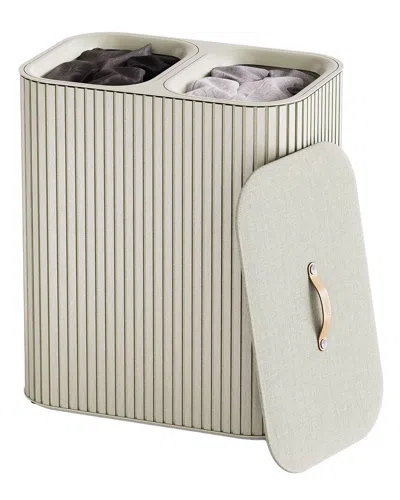 Joseph Joseph Tota Luxe 90l Bamboo Laundry Separation Basket In Gray