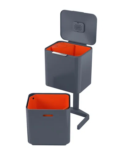 Joseph Joseph Totem Max 60l Dual Waste & Recycling Bin In Gray