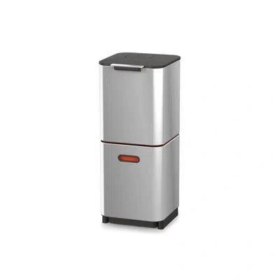 Joseph Joseph Totem Waste & Recycling Dual Kitchen Trash Can In Stainless Steel