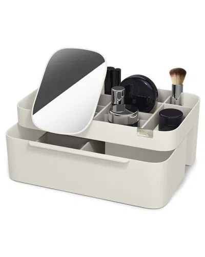 Joseph Joseph Viva Large Cosmetic Organizer With Removable Mirror In Shell