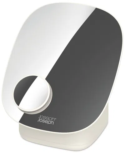 Joseph Joseph Viva Pedestal Mirror With Cosmetic Organizer In Shell