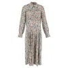 Joseph Josie Floral Printed Midi Dress In Multicolor Silk In Multi