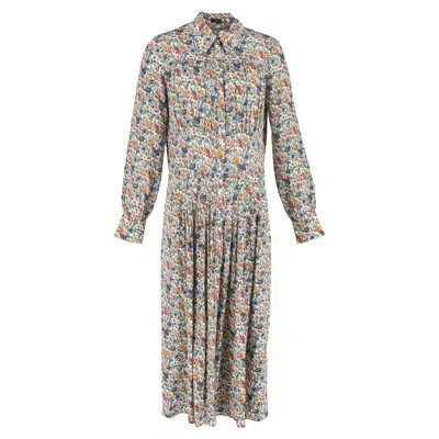 Joseph Josie Floral Printed Midi Dress In Multicolor Silk