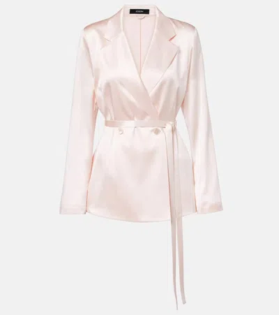 Joseph Joubert Silk Satin Blazer In Gold