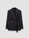 Joseph Joubert Silk Double-breasted Blazer In Black