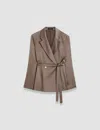 Joseph Womens Escargot Joubert Double-breasted Silk Jacket In Escargot