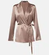Joseph Joubert Silk Satin Jacket In Neutrals