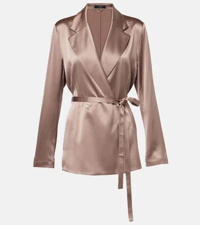 Joseph Joubert Silk Satin Jacket In Neutrals