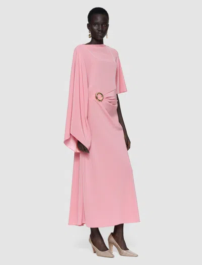 Joseph Joya Draped Satin-twill Maxi Dress In Pink