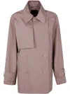 Joseph Double-breasted Trench Coat In Brown