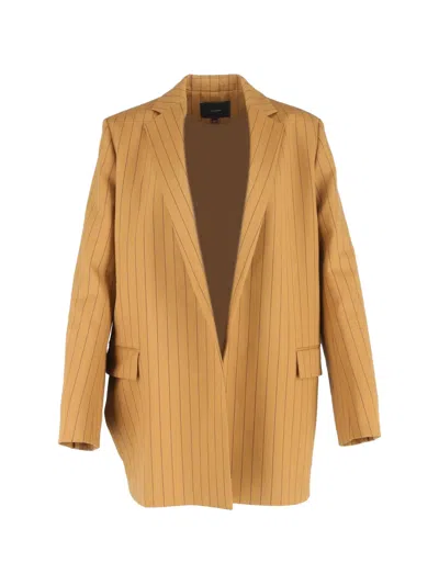 Pre-owned Joseph Jules Striped Open-front Blazer In Neutral