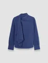 Joseph Juliana Crepe De Soie Knot Blouse In Harbour