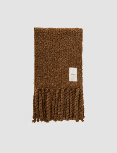 Joseph Kai Fluffy Bouclé Scarf In Brown